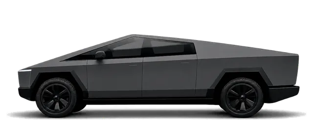 Illustration of a 2025 Tesla Cybertruck, grey
