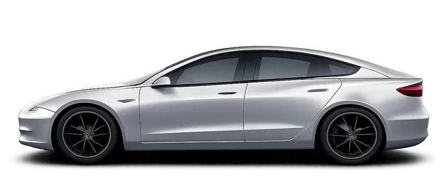 Illustration of a silver 2025 Tesla Model 3