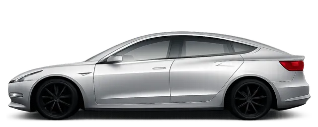 Illustration of a silver 2023 Tesla Model 3