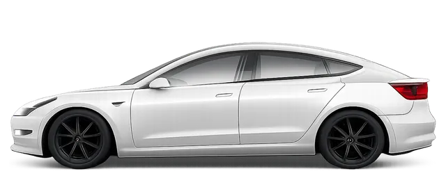 Illustration of a white 2023 Tesla Model 3