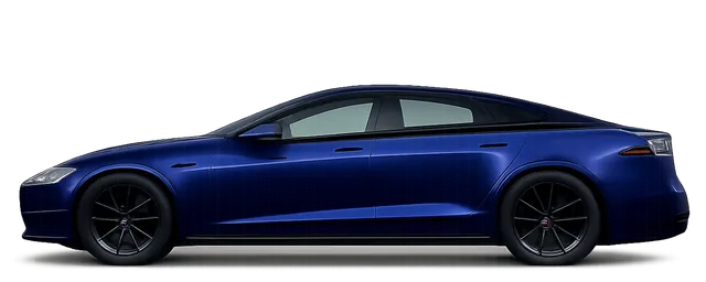 Illustration of a blue 2015 Tesla Model S