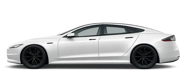 Illustration of a white 2023 Tesla Model S