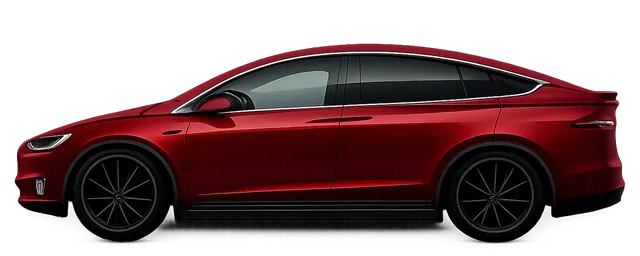 Illustration of a red 2018 Tesla Model X