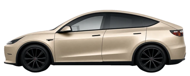 Illustration of a gold 2023 Tesla Model Y