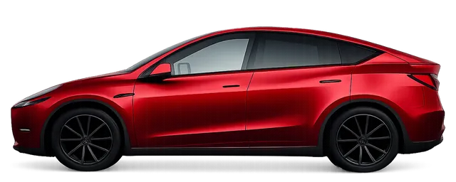 Illustration of a red 2023 Tesla Model Y