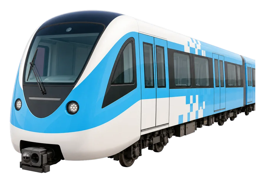 Illustration of a Dubai Metro train