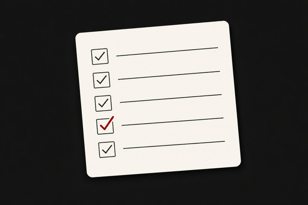 tesla inspection checklist card